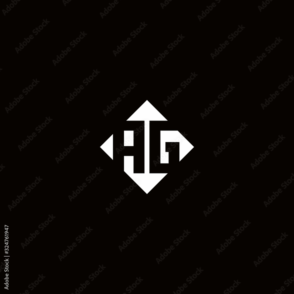 Monogram logo design with diamond square shape Monogram logo design with diamond square shape