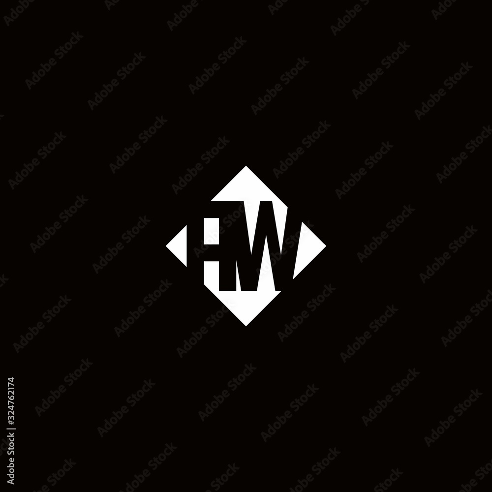 Monogram logo design with diamond square shape Monogram logo design with diamond square shape