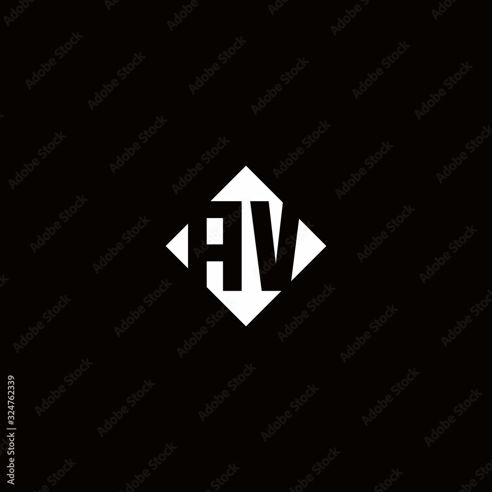 Monogram logo design with diamond square shape Monogram logo design with diamond square shape