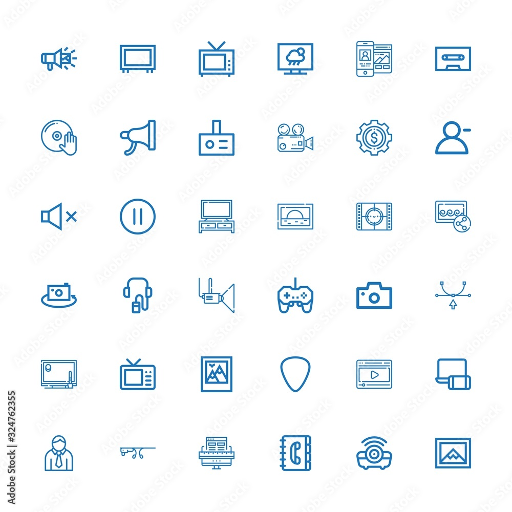 Editable 36 media icons for web and mobile Editable 36 media icons for web and mobile