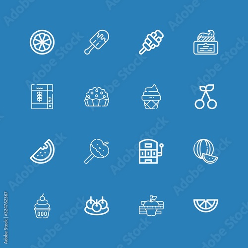 Editable 16 fruit icons for web and mobile