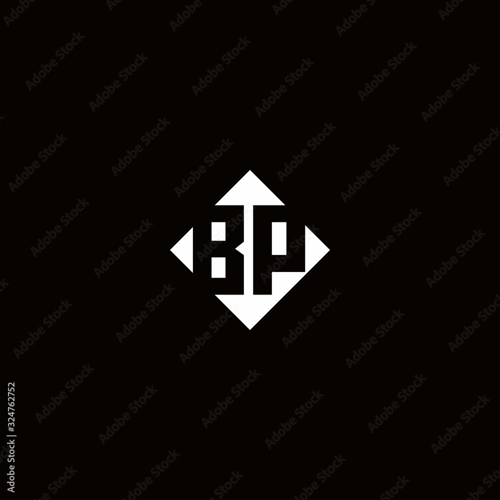 Monogram logo design with diamond square shape