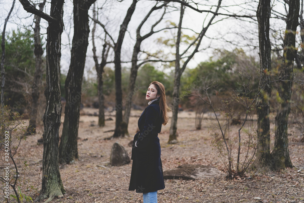 公園の女性 公園の女性