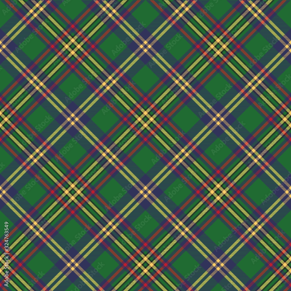 Fototapeta premium Green tartan classic seamless pattern