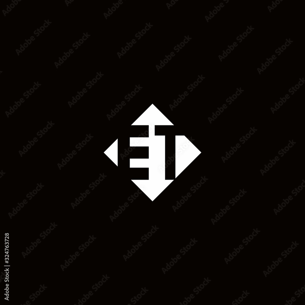 Monogram logo design with diamond square shape Monogram logo design with diamond square shape