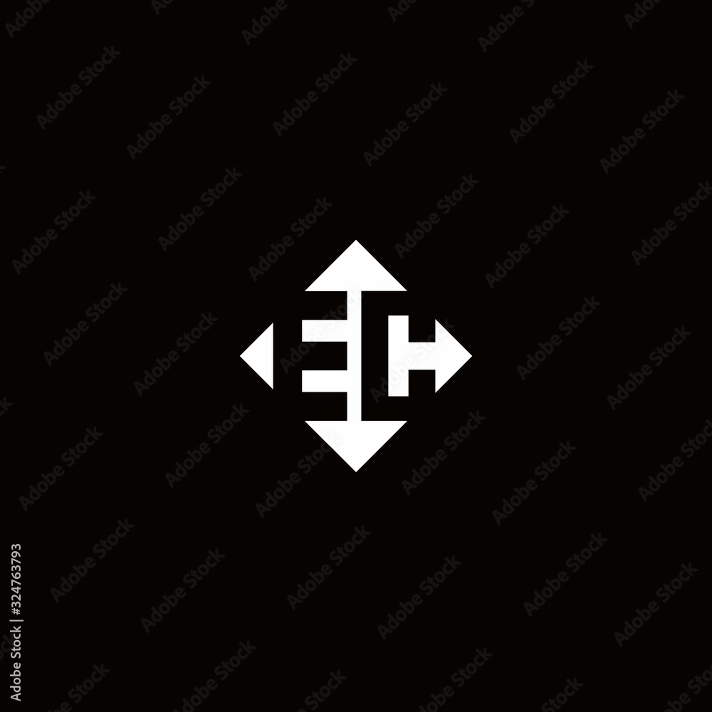 Monogram logo design with diamond square shape
