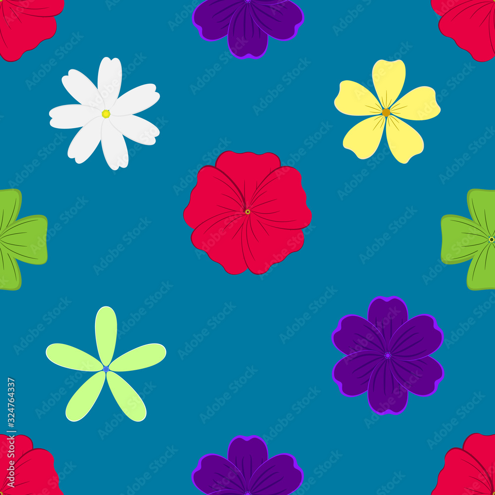 Obraz premium seamless flower and leaf design vector illustration for wallpaper background