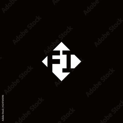 Monogram logo design with diamond square shape