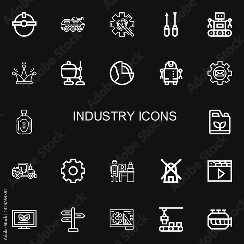 Editable 22 industry icons for web and mobile