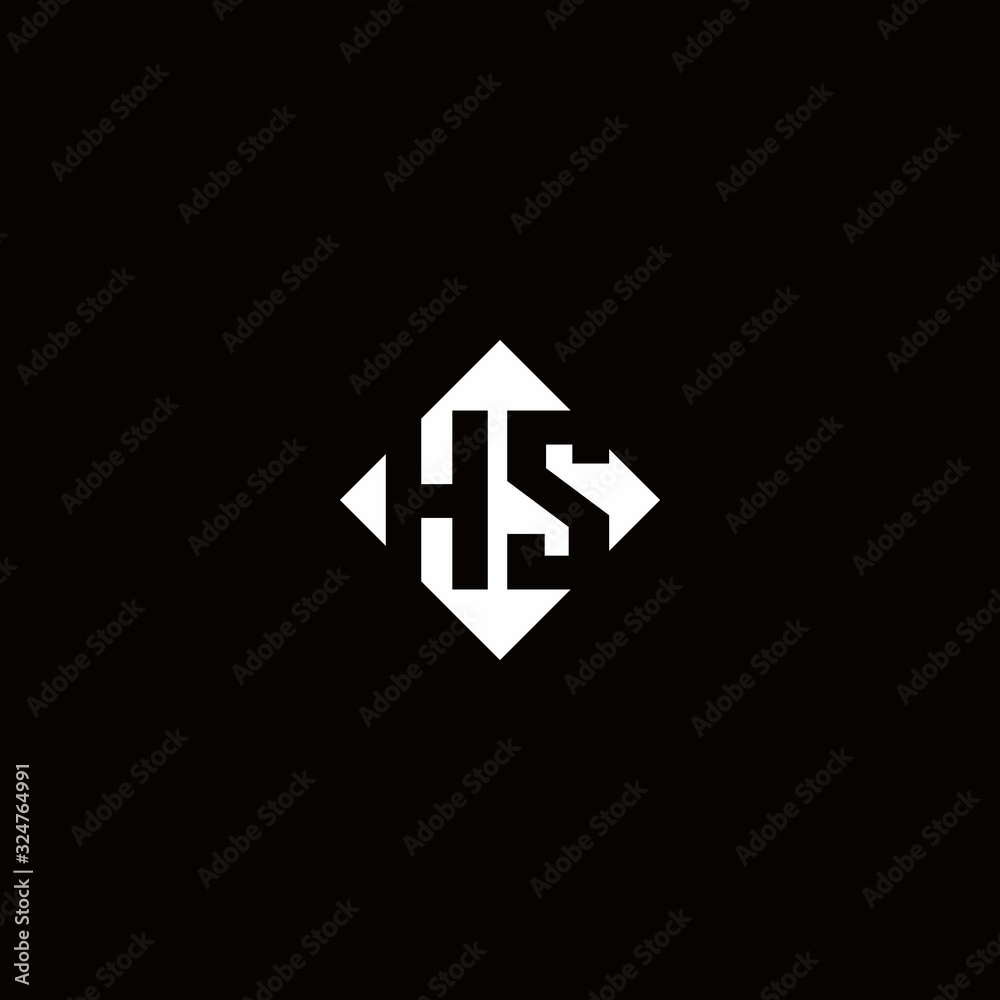 Monogram logo design with diamond square shape Monogram logo design with diamond square shape