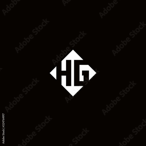 Monogram logo design with diamond square shape