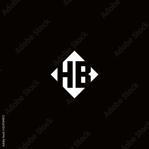Monogram logo design with diamond square shape