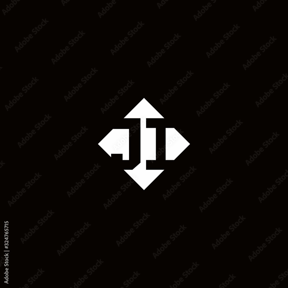 Monogram logo design with diamond square shape Monogram logo design with diamond square shape