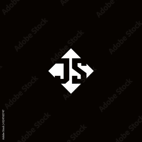 Monogram logo design with diamond square shape