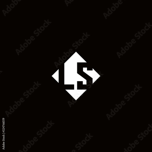 Free Download Monogram logo design with diamond square shape - GFXLoad