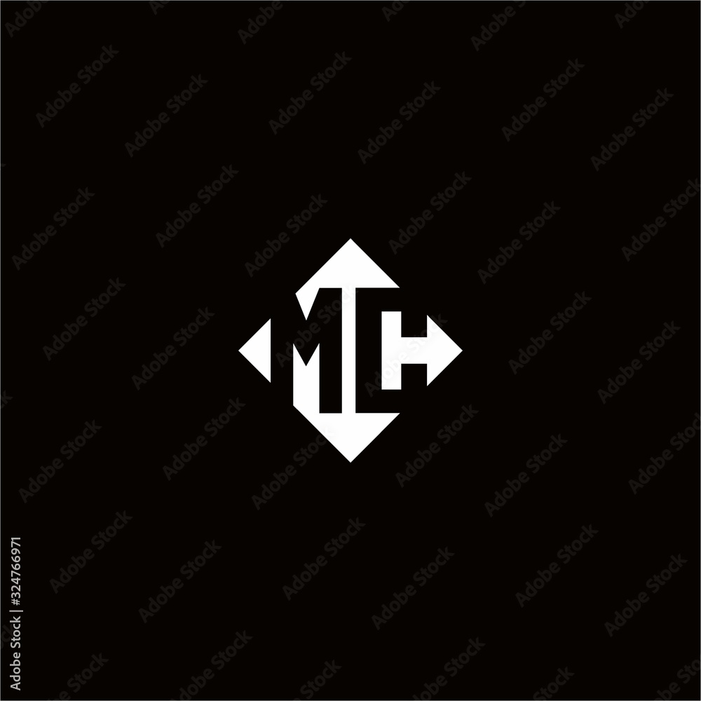 Monogram logo design with diamond square shape