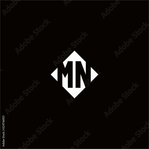 Monogram logo design with diamond square shape