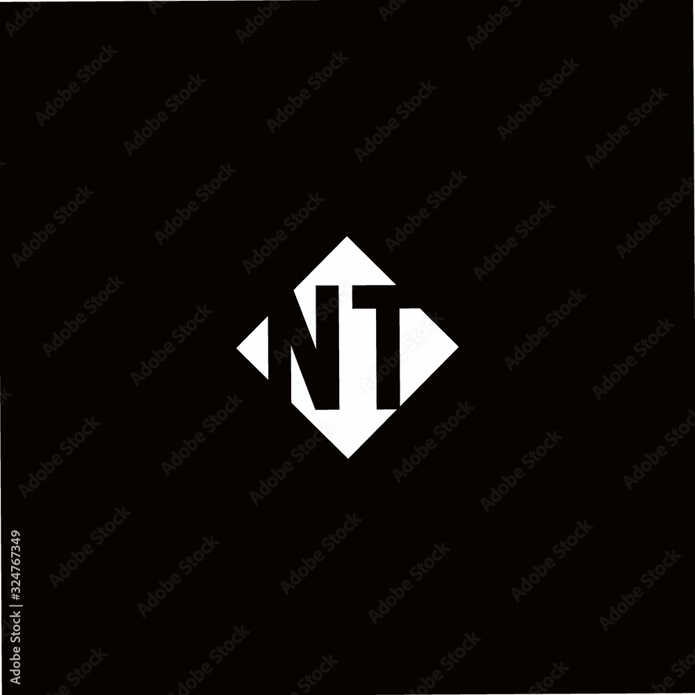 Monogram logo design with diamond square shape Monogram logo design with diamond square shape