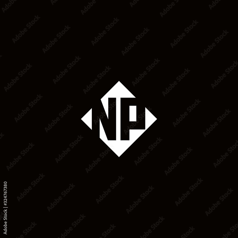 Monogram logo design with diamond square shape