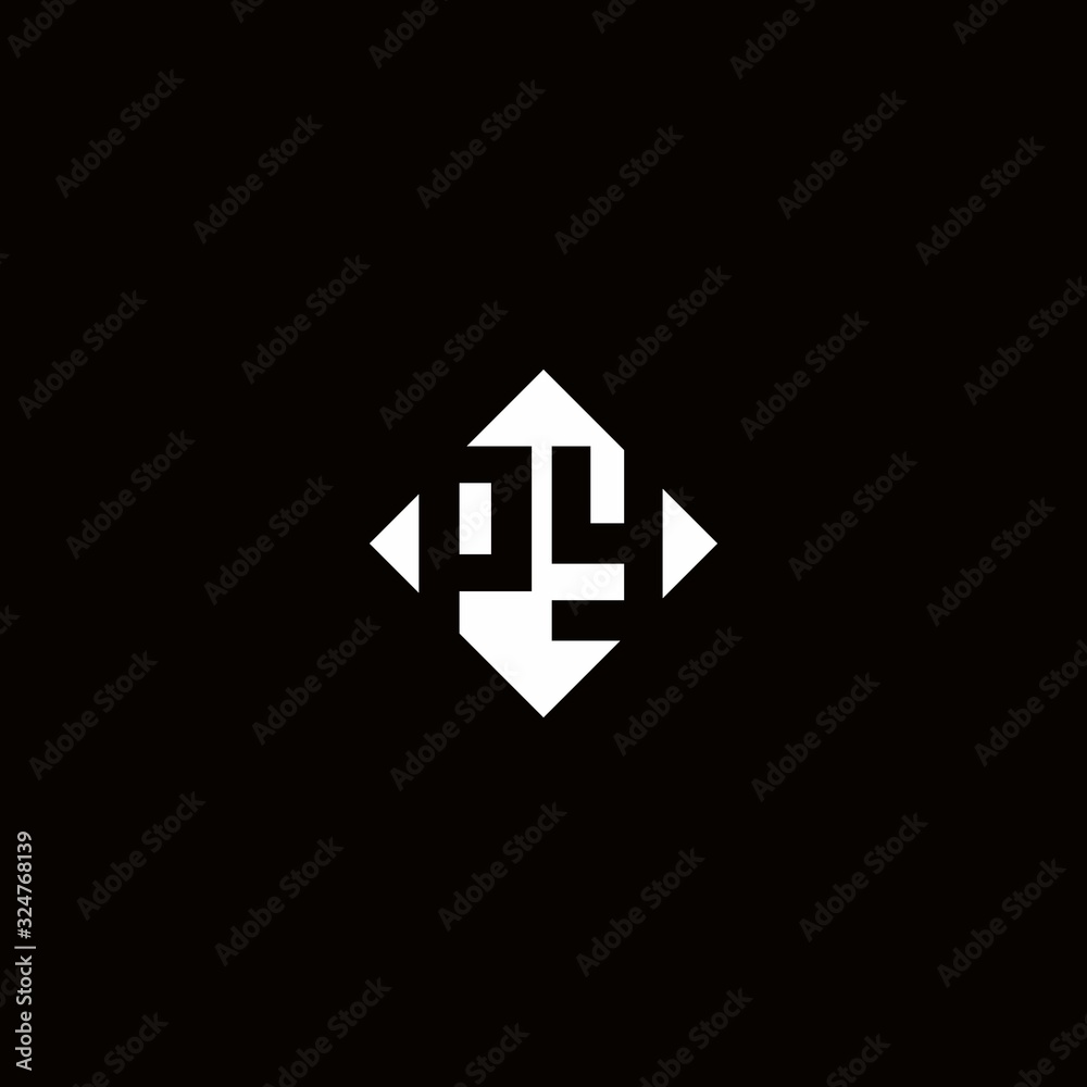 Monogram logo design with diamond square shape Monogram logo design with diamond square shape
