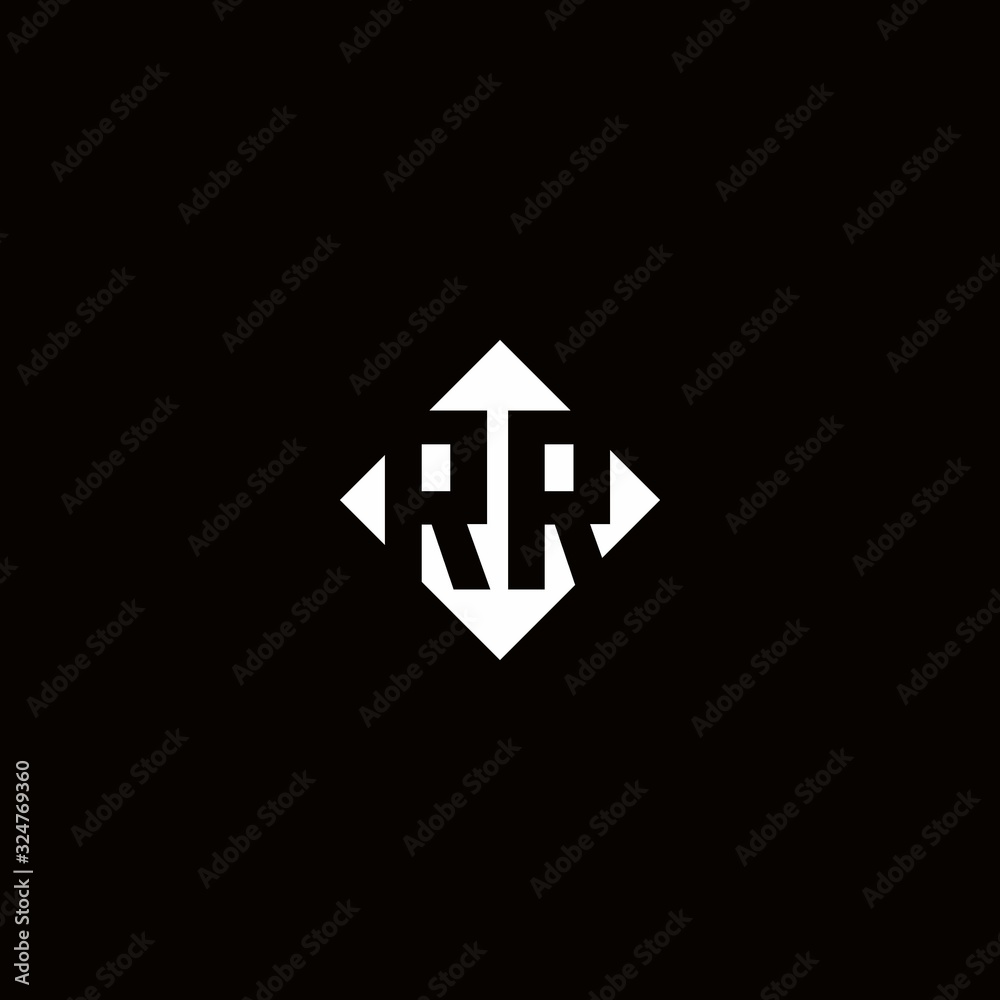 Monogram logo design with diamond square shape