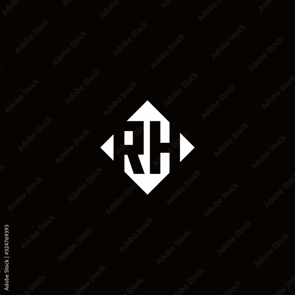 Monogram logo design with diamond square shape