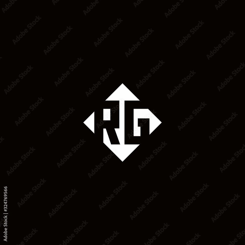 Monogram logo design with diamond square shape Monogram logo design with diamond square shape