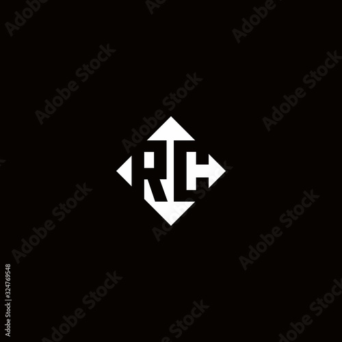 Monogram logo design with diamond square shape