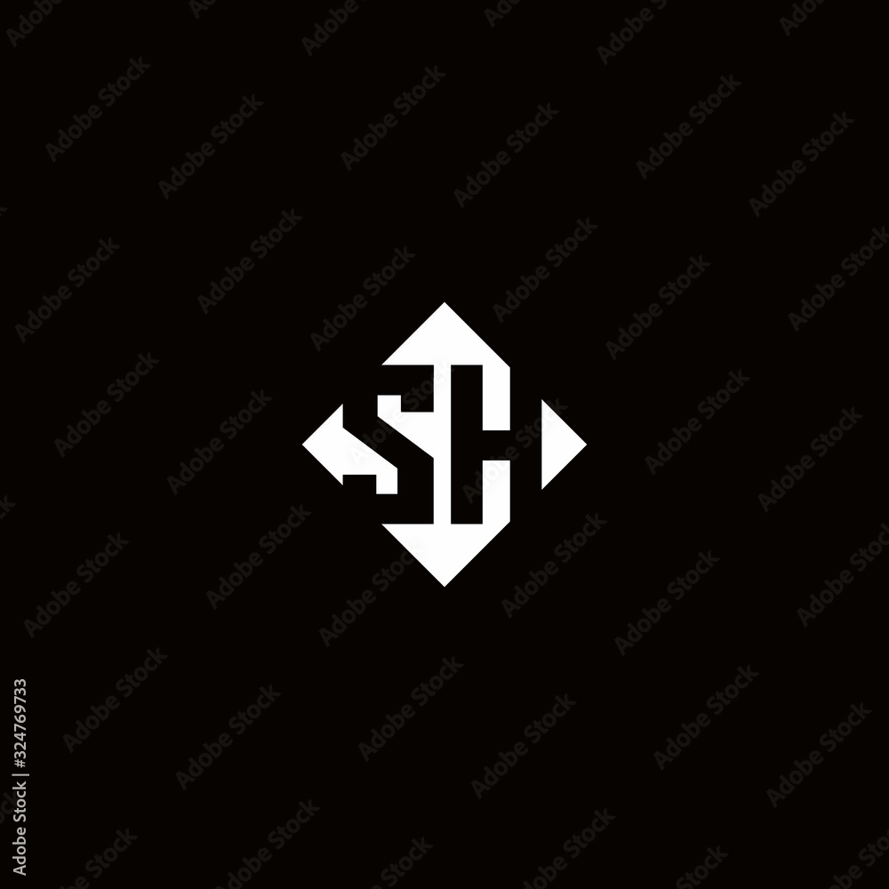 Monogram logo design with diamond square shape Monogram logo design with diamond square shape