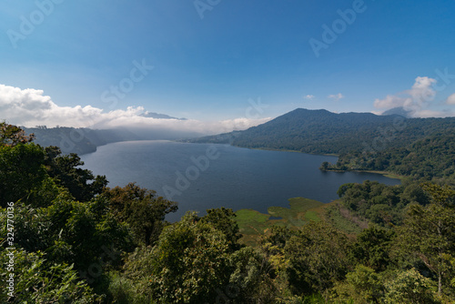 View of Bayun lake with a beautiful clear sky in Bali Indonesia. © Peerapat Lekkla