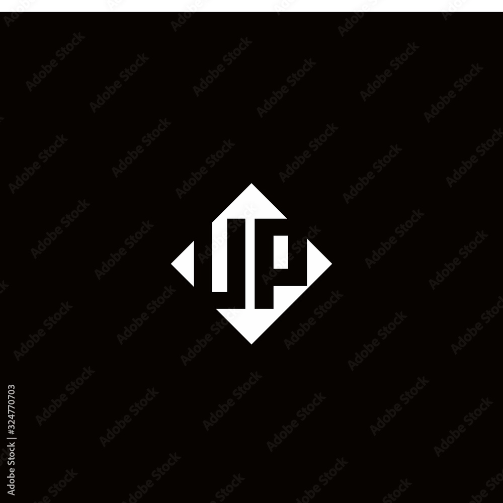 Monogram logo design with diamond square shape