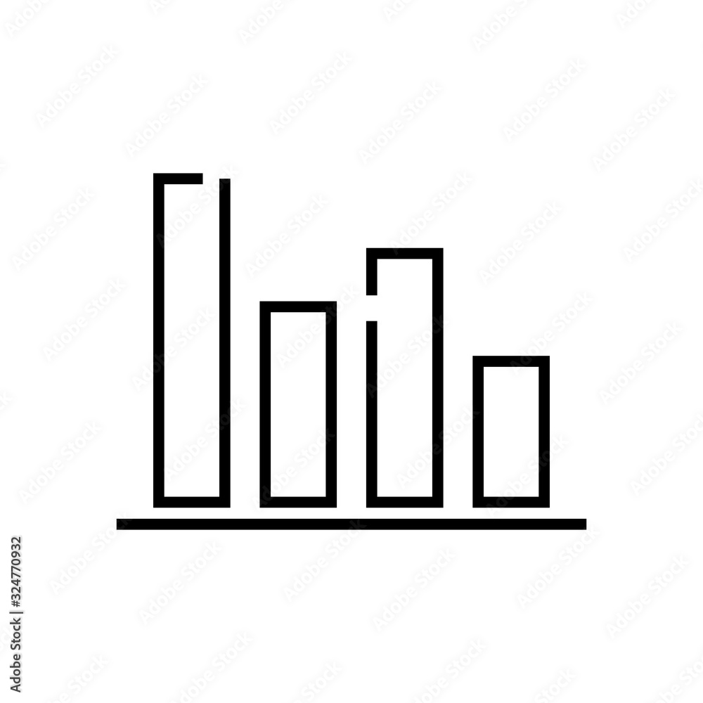 Bar chart line icon, concept sign, outline vector illustration, linear symbol.