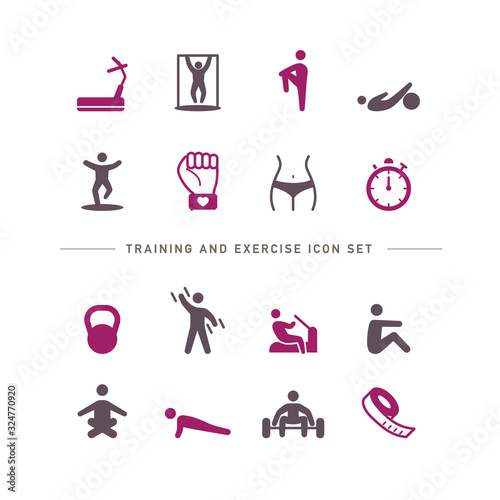 TRAINING AND EXERCISE ICON SET