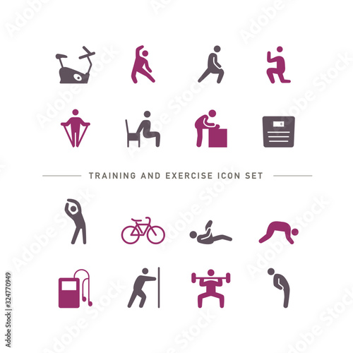 TRAINING AND EXERCISE ICON SET