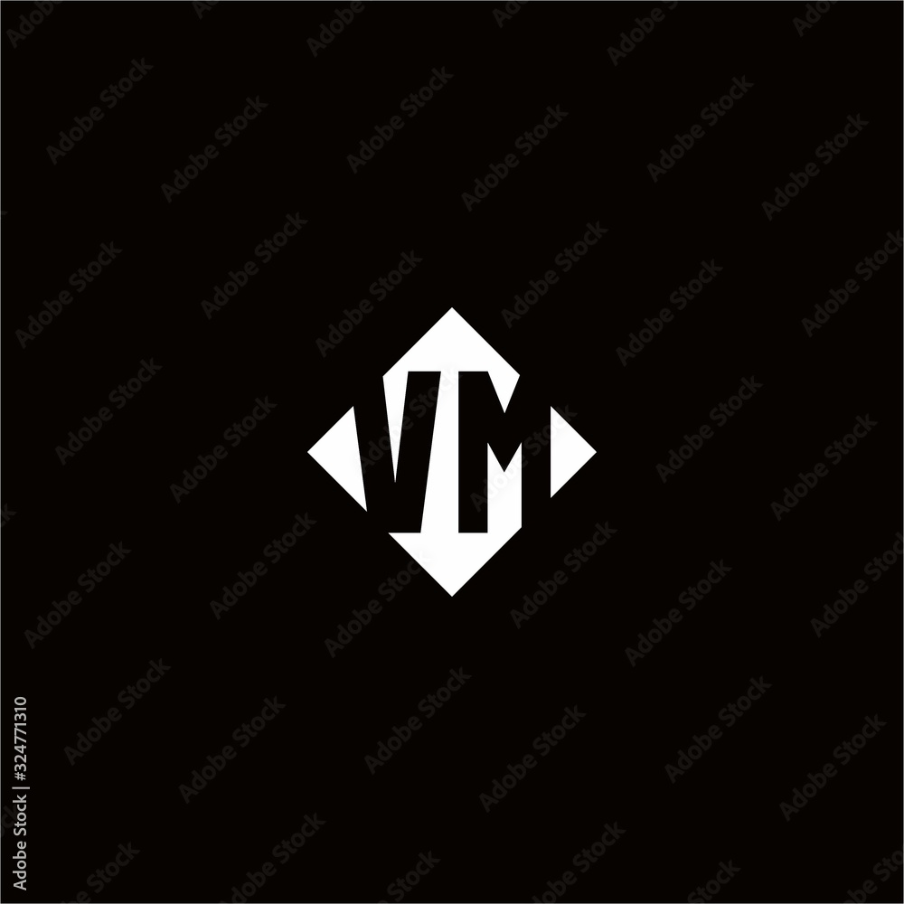 Monogram logo design with diamond square shape Monogram logo design with diamond square shape