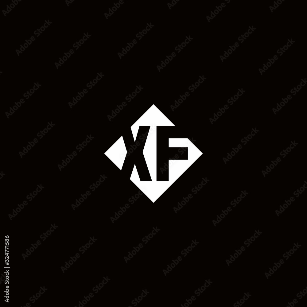 Monogram logo design with diamond square shape