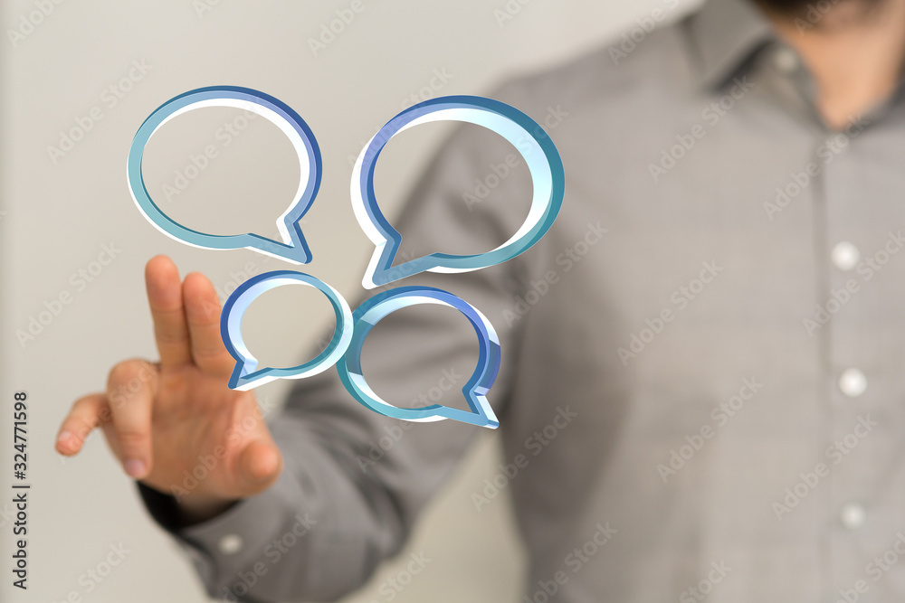 Fototapeta premium speech bubbles. People Chatting. Vector illustration of a communication concept, relating to feedback
