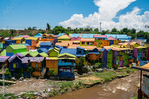 the stunning colours in the Rainbow village a part of Malang on Java Indonesia