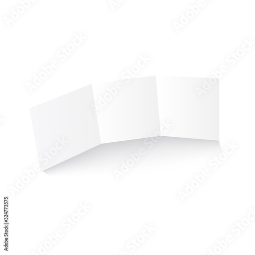 Blank three folded fold paper. Vector