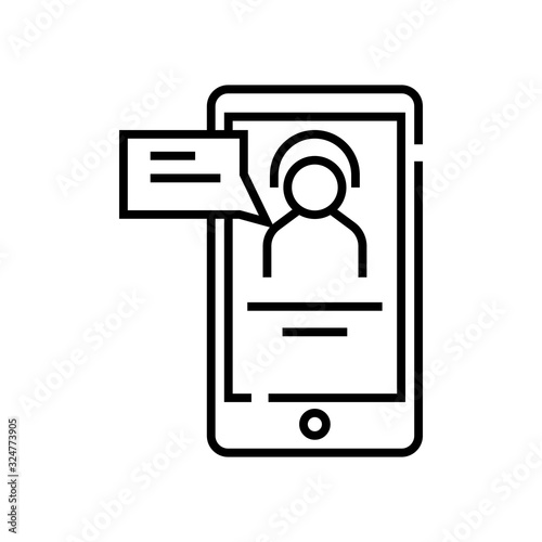 App assistant line icon, concept sign, outline vector illustration, linear symbol.