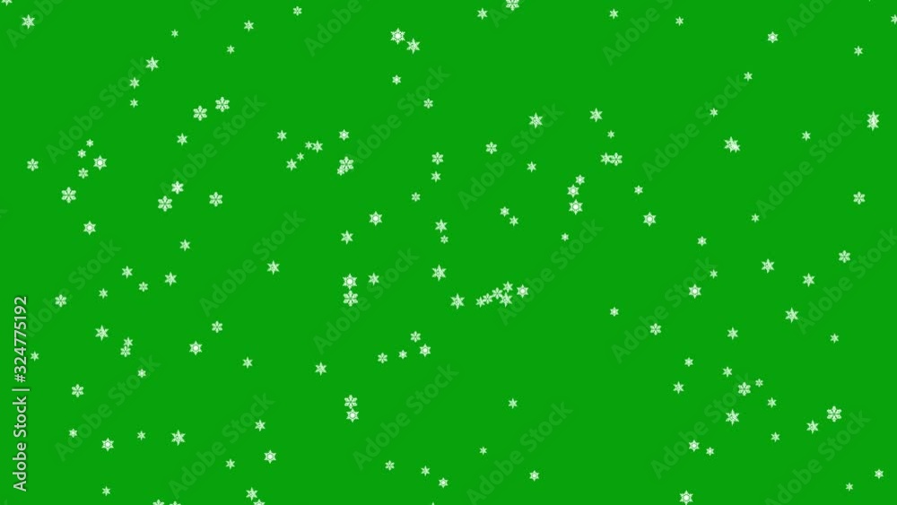 Falling snow particles with green screen background Falling snow particles with green screen background