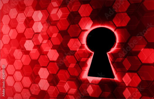 Closed Padlock on digital background, cyber security