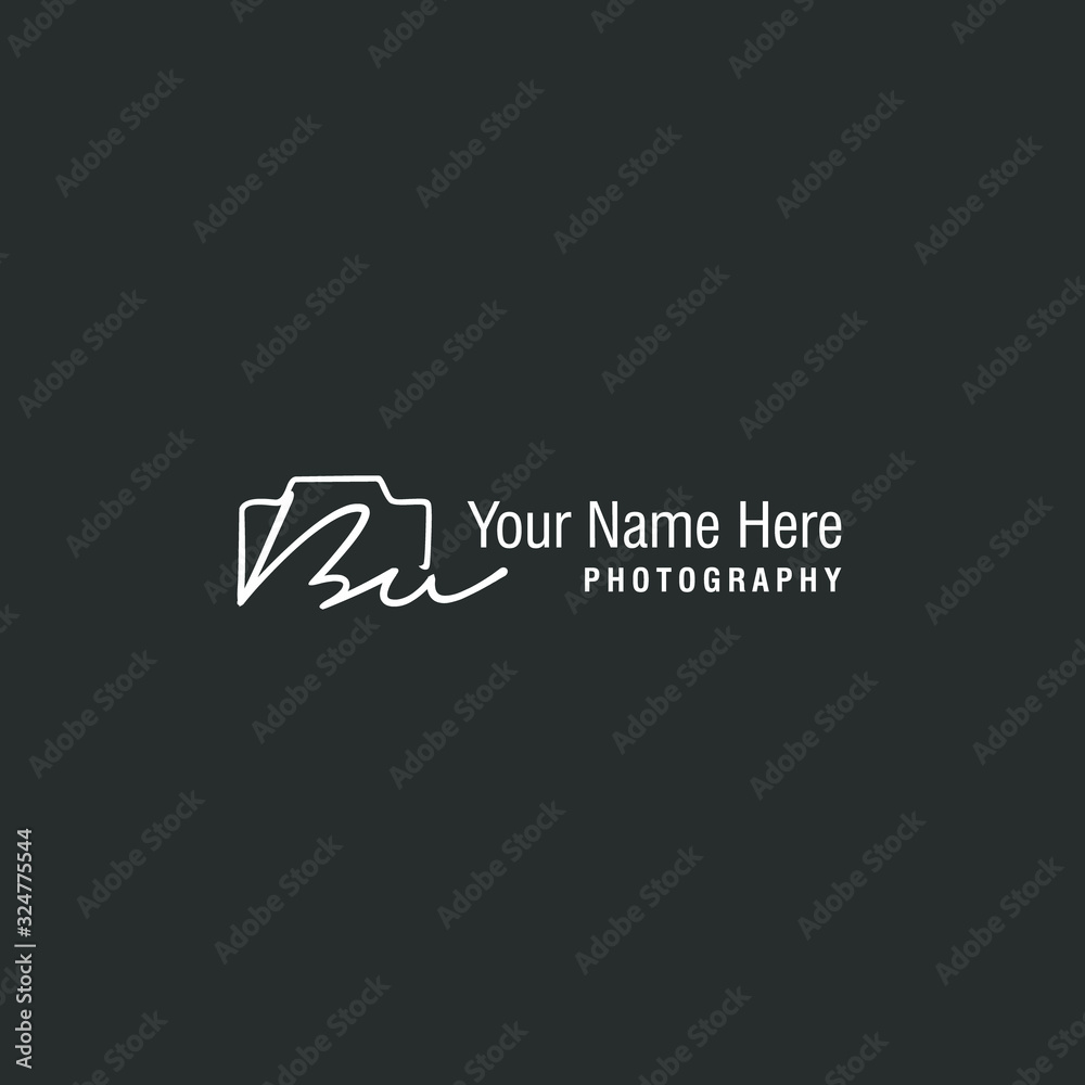 Bu Initial Signature Photography Logo