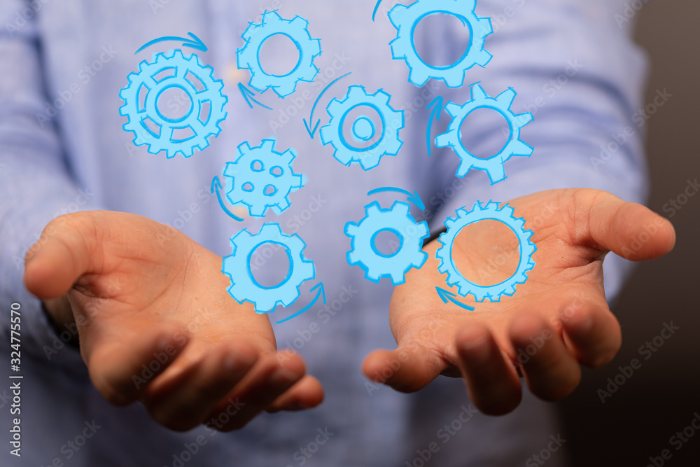 gear Technology setting concept background. gear Technology setting concept background.