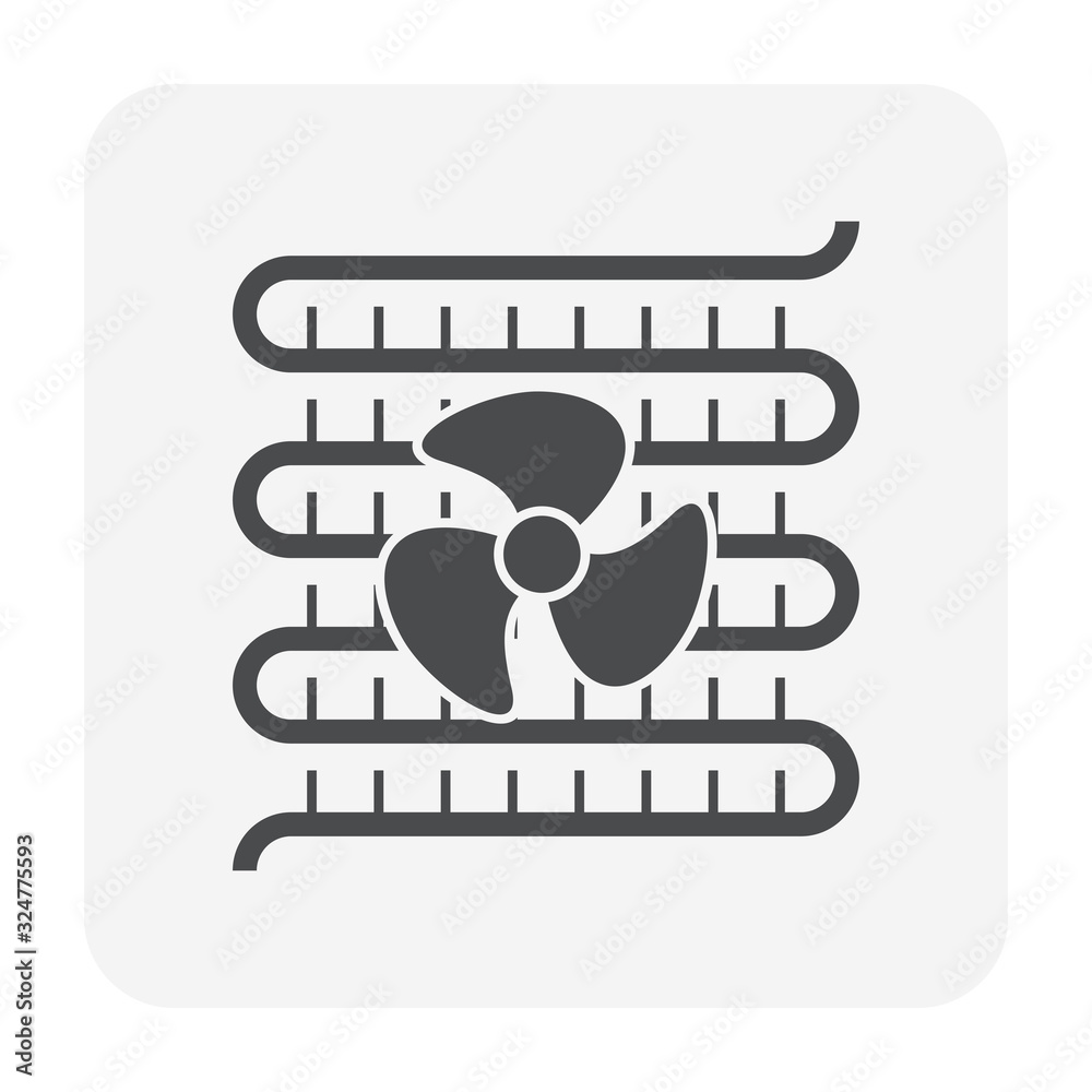 Heat ventilation of condenser unit coil icon. Part of temperature and