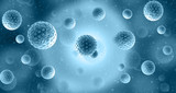 Microscopic view of deadly Coronavirus. 3d illustration..