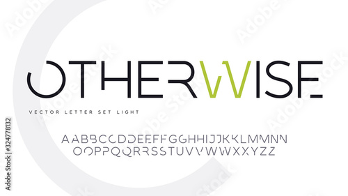 Contemporary geometric uppercase letter set, vector alphabet, typography