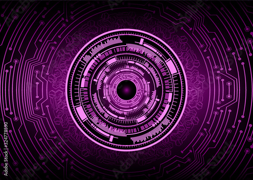 purple eye cyber circuit future technology concept background