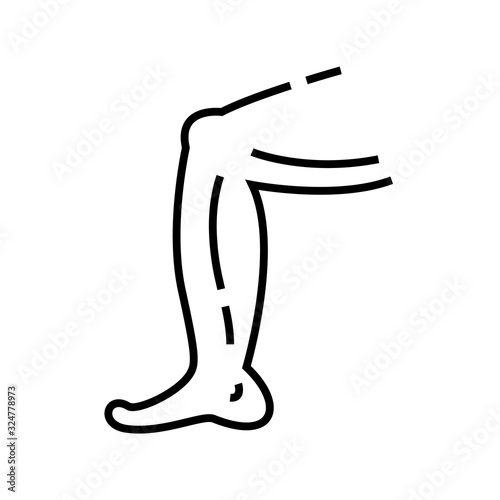 Bent leg line icon, concept sign, outline vector illustration, linear symbol.