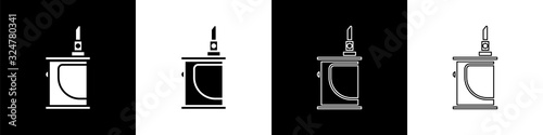 Set Electronic cigarette icon isolated on black and white background. Vape smoking tool. Vaporizer Device. Vector Illustration